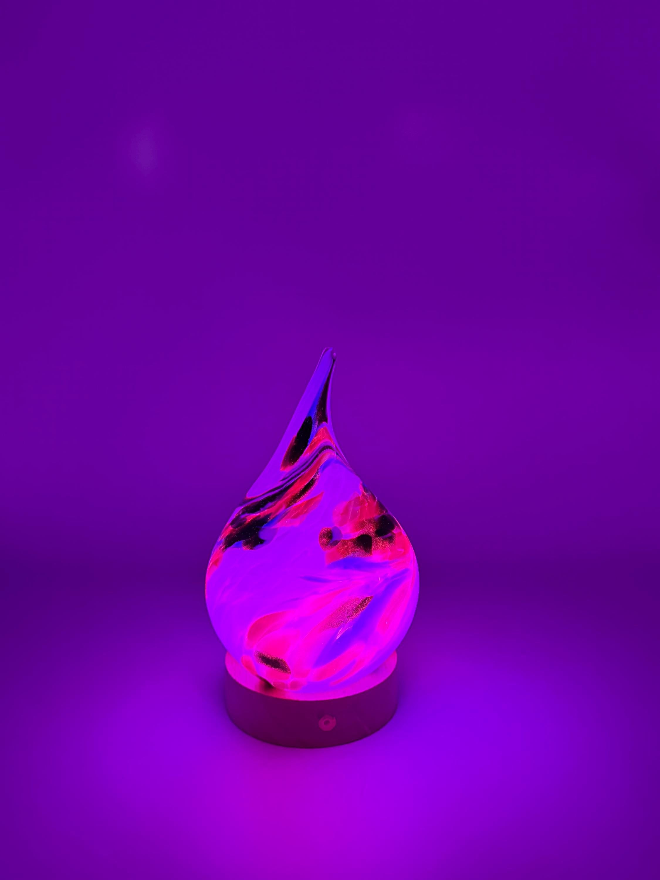 Teardrop Glass Touch Lamp - Hand Blown Art Light - Battery Decor - 12cm