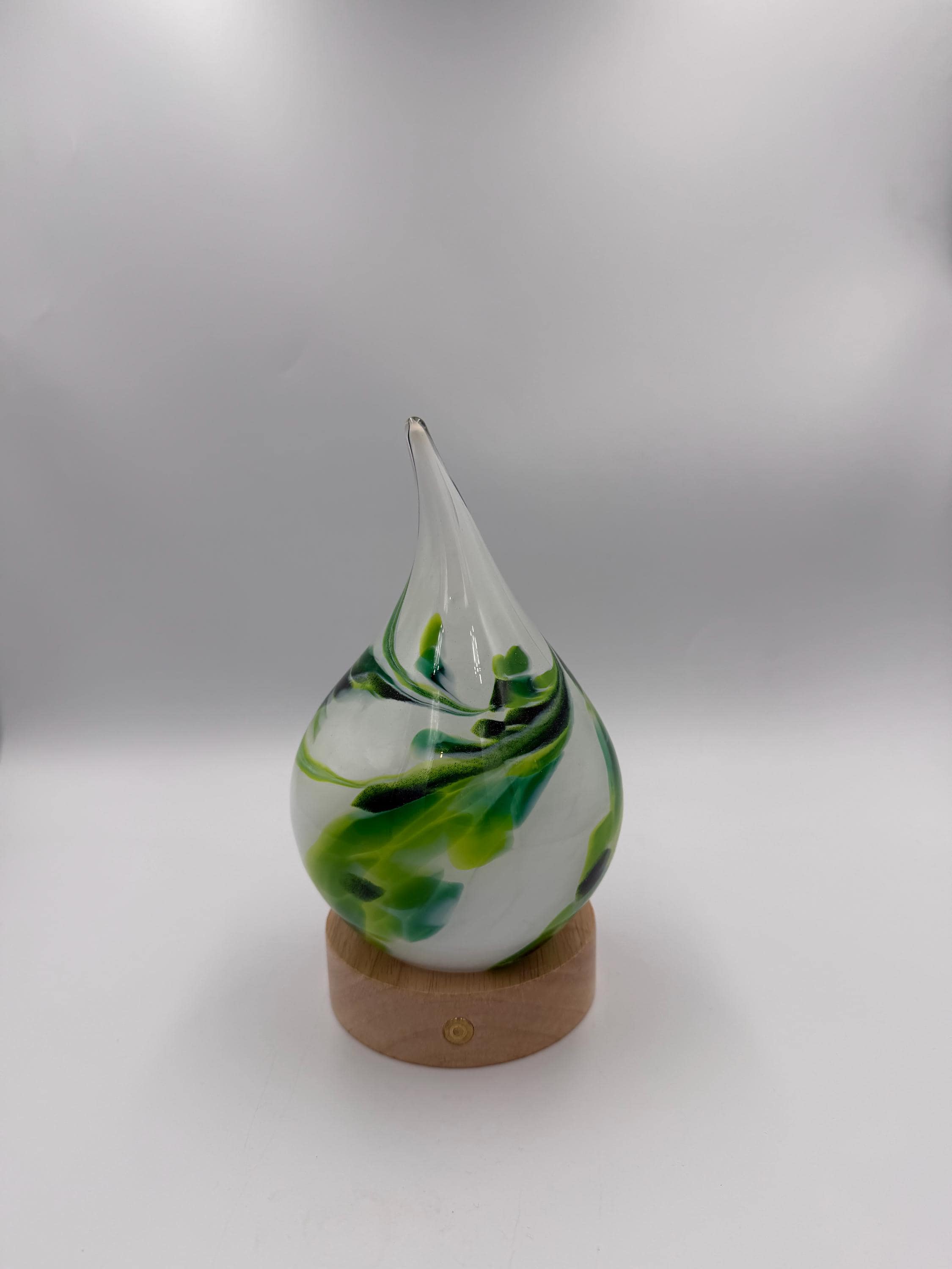 Teardrop Glass Touch Lamp - Hand Blown Art Light - Battery Decor - 12cm
