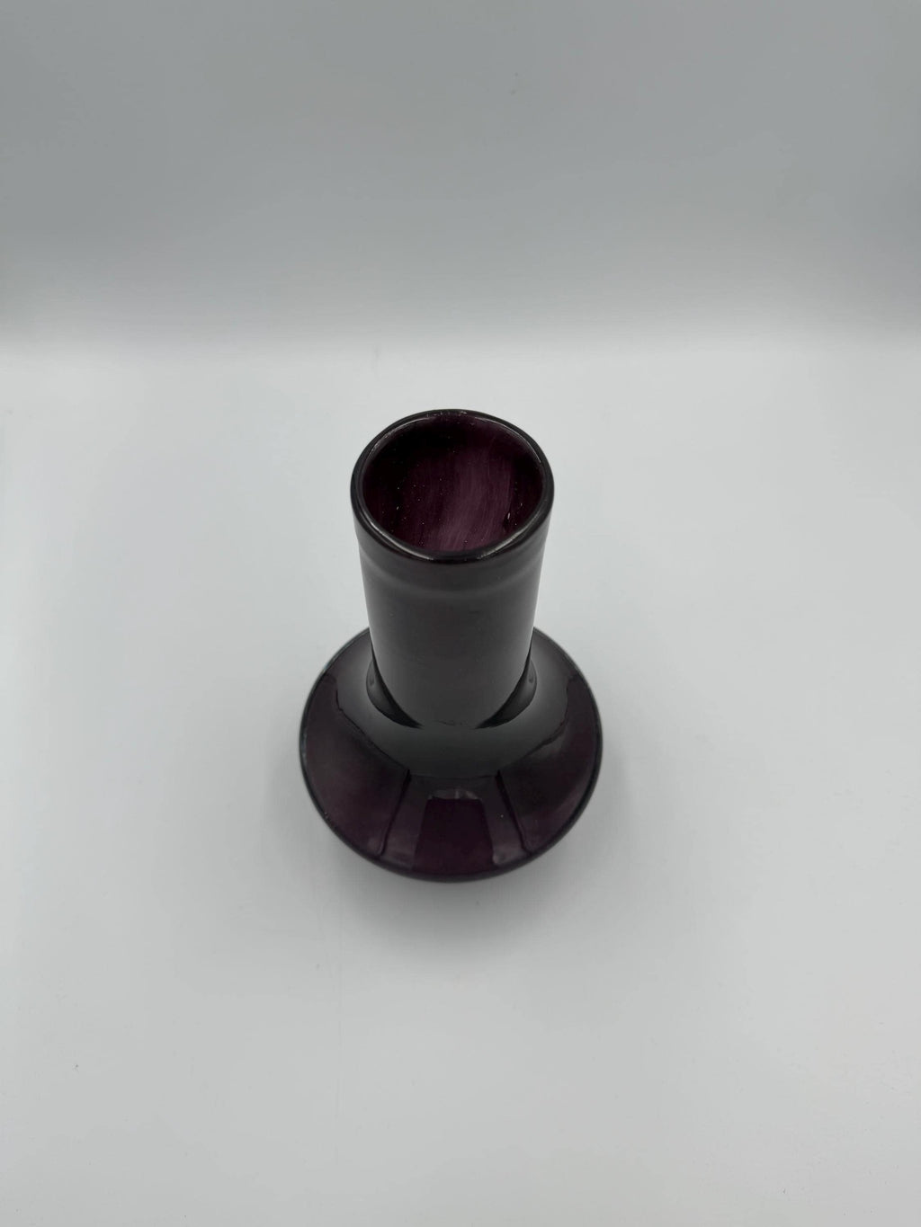 20cm Hand-Blown Plum Purple Glass Vase – Modern Decorative Bud Vase