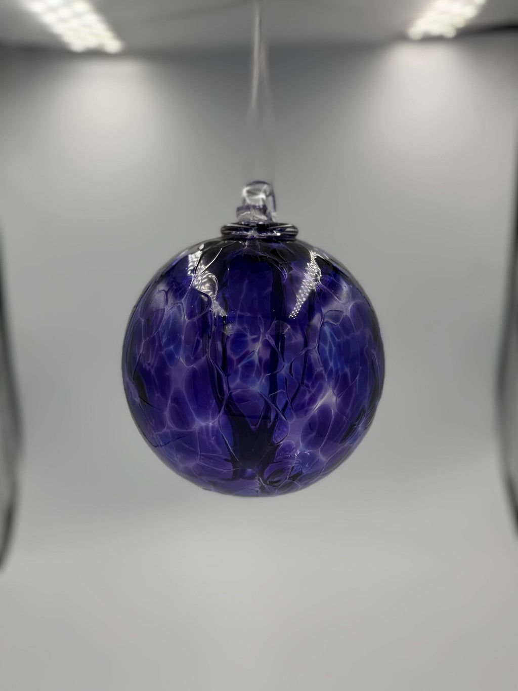 15cm Hand-Blown Purple Glass Witch Ball – Decorative Art Glass Hanging Sphere