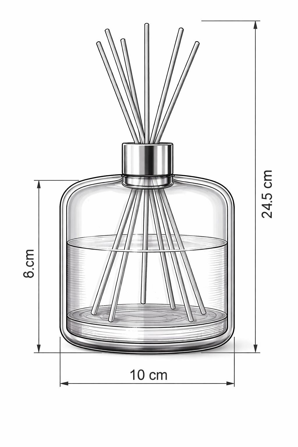 Handblown Art Glass Reed Diffuser – Speckled Galaxy Design, Gold Collar