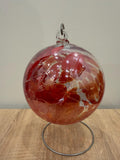 Handcrafted Red Art Glass Sphere Suncatcher - Hanging Ornament 15cm
