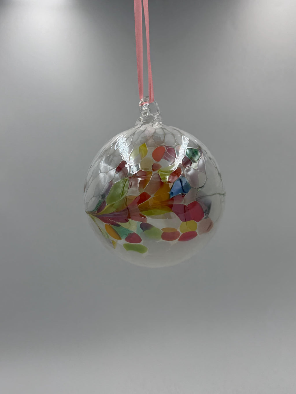 Set of 12 Hand Blown Glass Ball Ornaments – 10cm Multicolor Hanging Glass Spheres