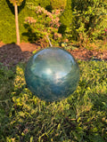 30cm or 25cm Hand-Blown Blue Crackle Glass Sphere – Large Decorative Orb