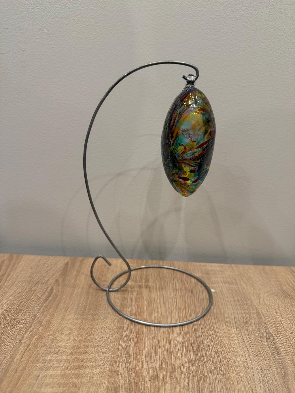 Handblown Glass Heart Ornament - Multi-colored Rainbow Confetti Swirl - Unique Art Glass Gift