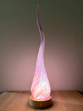50cm Hand-Blown Pink Flame Lamp – Color Changing LED Touch Light Wooden Base