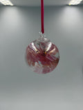 8cm Hand-Blown Witch Ball – Iridescent Pink Purple Swirl Glass Ornament