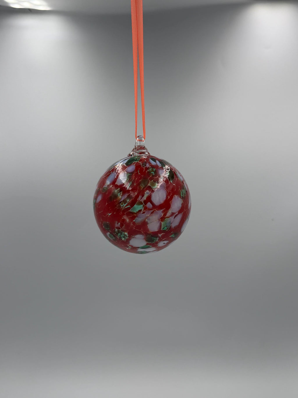 8cm Hand-Blown Glass Ball Ornament – Red Glass Bauble