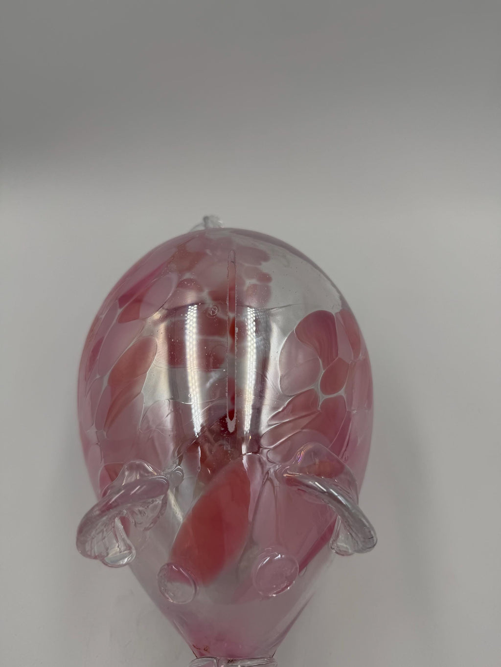 20cm Hand-Blown Pink Glass Piggy Bank – Decorative Art Glass Pig Sculpture