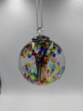10cm Hand-Blown Glass Witch Ball – Rainbow Confetti Spirit Ball – Tree of Life Hanging Suncatcher