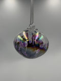 15cm Hand-Blown Purple Iridescent Witch Ball – Hanging Glass Ornament Sphere