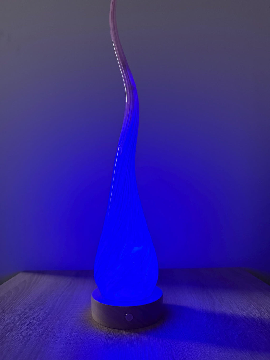 50cm Hand-Blown Pink Flame Lamp – Color Changing LED Touch Light Wooden Base