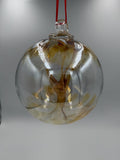 15cm Hand-Blown Clear Amber Witch Ball – Decorative Glass Hanging Orb